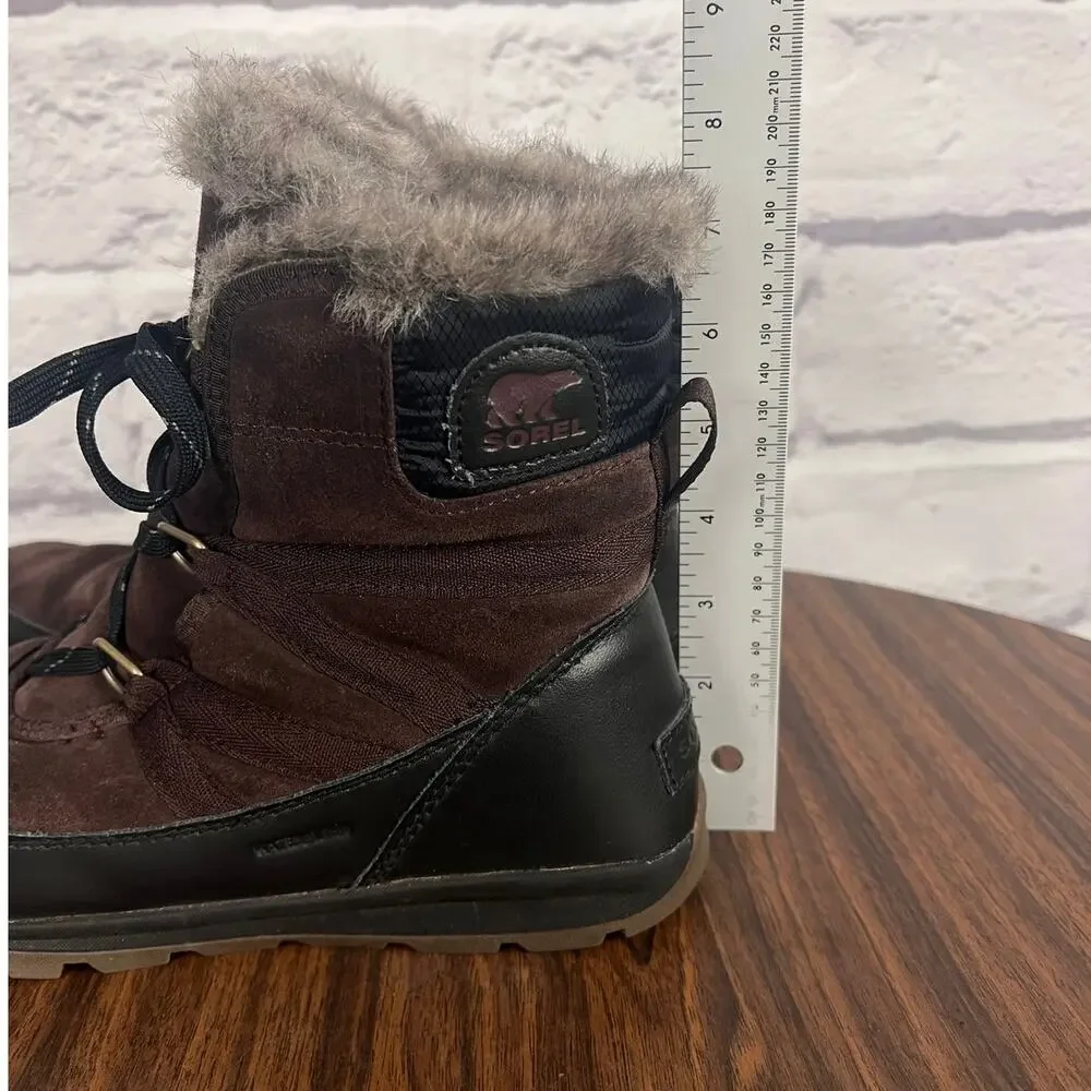 Sorel Womens 9 Gorpcore Granola Girl Outdoors Suede Whitney Short Snow Boots